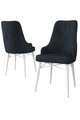 Set scaune 4 piese, Charlotte, Neta, Metal, Antracit/Alb
