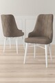 Set scaune 4 piese, Charlotte, Neta, Metal, Cappuccino / Alb