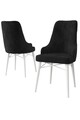 Set scaune 4 piese, Charlotte, Neta, Metal, Alb/Negru