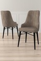 Set scaune 4 piese, Charlotte, Neta, Metal, Cappuccino / Negru