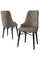Set scaune 4 piese, Charlotte, Neta, Metal, Cappuccino / Negru