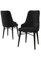 Set scaune 4 piese, Charlotte, Neta, Metal, Negru