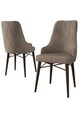 Set scaune 4 piese, Charlotte, Neta, Metal, Cappuccino/Maro