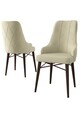 Set scaune 6 piese, Charlotte, Neta, Metal, Crem/Maro