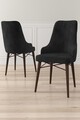 Set scaune 6 piese, Charlotte, Neta, Metal, Negru/Maro