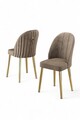 Set scaune 2 piese, Hanah Home, Mara, Cappuccino / Aur