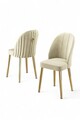 Set scaune 4 piese, Charlotte, Mara, Metal, Crem / Aur