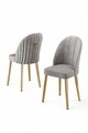 Set scaune 4 piese, Charlotte, Mara, Metal, Gri / Auriu