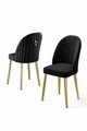 Set scaune 4 piese, Charlotte, Mara, Metal, Negru