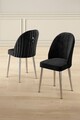 Set scaune 4 piese, Charlotte, Mara, Metal, Negru / Crom