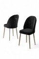 Set scaune 4 piese, Charlotte, Mara, Metal, Negru / Crom