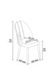 Set scaune 4 piese, Charlotte, Mara, Metal, Negru / Crom