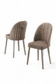 Set scaune 6 piese, Charlotte, Mara, Metal, Cappuccino / Chrome