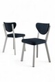 Set scaune 4 piese, Charlotte, Arfe, Metal, Antracit/Alb
