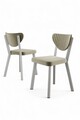 Set scaune 4 piese, Charlotte, Arfe, Metal, Crem/Alb