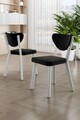 Set scaune 4 piese, Charlotte, Arfe, Metal, Alb/Negru