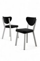 Set scaune 4 piese, Charlotte, Arfe, Metal, Alb/Negru