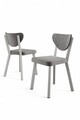 Set scaune 4 piese, Charlotte, Arfe, Metal, Gri/Alb