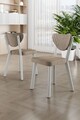 Set scaune 4 piese, Charlotte, Arfe, Metal, Cappuccino / Alb