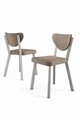 Set scaune 4 piese, Charlotte, Arfe, Metal, Cappuccino / Alb