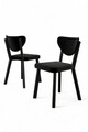 Set scaune 4 piese, Charlotte, Arfe, Metal, Negru