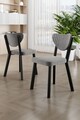 Set scaune 4 piese, Charlotte, Arfe, Metal, Gri/Negru
