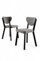Set scaune 4 piese, Charlotte, Arfe, Metal, Gri/Negru