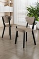 Set scaune 4 piese, Charlotte, Arfe, Metal, Cappuccino / Negru