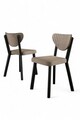 Set scaune 4 piese, Charlotte, Arfe, Metal, Cappuccino / Negru