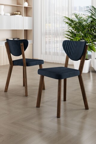Set scaune 4 piese, Charlotte, Arfe, Metal, Antracit/Maro