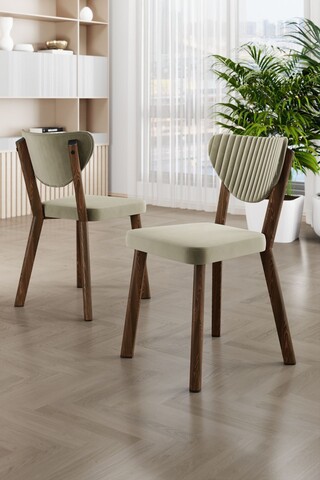 Set scaune 4 piese, Charlotte, Arfe, Metal, Crem/Maro