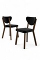 Set scaune 4 piese, Charlotte, Arfe, Metal, Negru/Maro