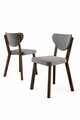 Set scaune 4 piese, Charlotte, Arfe, Metal, Gri/Maro