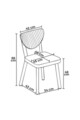 Set scaune 4 piese, Charlotte, Arfe, Metal, Gri/Maro