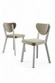 Set scaune 6 piese, Charlotte, Arfe, Metal, Crem/Alb