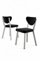 Set scaune 6 piese, Charlotte, Arfe, Metal, Alb/Negru