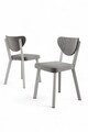 Set scaune 6 piese, Charlotte, Arfe, Metal, Gri/Alb