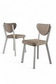 Set scaune 6 piese, Charlotte, Arfe, Metal, Cappuccino / Alb
