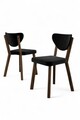 Set scaune 6 piese, Charlotte, Arfe, Metal, Negru/Maro