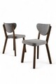 Set scaune 6 piese, Charlotte, Arfe, Metal, Gri/Maro