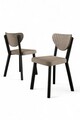 Set scaune 6 piese, Charlotte, Arfe, Metal, Cappuccino / Negru