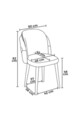 Set scaune 4 piese, Charlotte, Axle, Metal, Crem / Aur