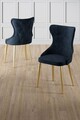 Set scaune 4 piese, Charlotte, Alpa, Metal, Antracit / Aur