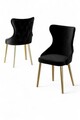 Set scaune 4 piese, Charlotte, Alpa, Metal, Negru