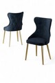 Set scaune 6 piese, Charlotte, Alpa, Metal, Antracit / Aur