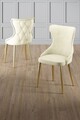 Set scaune 6 piese, Charlotte, Alpa, Metal, Crem / Aur