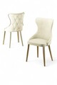 Set scaune 6 piese, Charlotte, Alpa, Metal, Crem / Aur