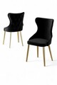 Set scaune 6 piese, Charlotte, Alpa, Metal, Negru