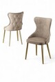 Set scaune 6 piese, Charlotte, Alpa, Metal, Cappuccino / Aur