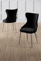 Set scaune 6 piese, Charlotte, Alpa, Metal, Negru / Crom